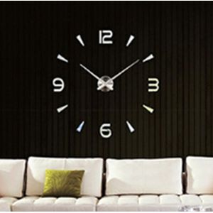 Bedroom Home Decoration Watch Frameless 3D Mirror Large DIY Wall Sticker Mute Clock  Size: 100*100cm(Silver)