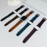 Voor Apple Watch Ultra 49 mm leren horlogeband met retrotextuur