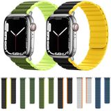 Slimme magnetische siliconen horlogeband voor Apple Watch Series 8 & 7 41 mm / SE 2 & 6 & SE & 5 & 4 40 mm / 3 & 2 & 1 38 mm (zwart + oranje)