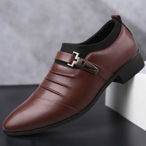 Mannen instellen Business jurk schoenen PU lederen puntige teen Oxford schoenen  grootte: 48 (bruin fluweel voering)