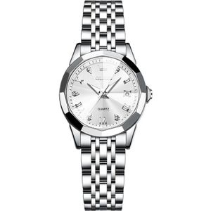 OLEVS 9931 vrouwen vlinder gesp lichtgevende waterdichte quartz horloge (wit + zilver)