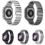 Voor Apple Watch Ultra 49mm / Series 8&7 45mm / SE 2&6&SE&5&4 44mm / 3&2&1 42mm platte gesp titanium legering horlogeband