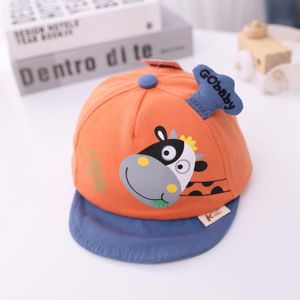 MZ9513 Calf Pattern Baby Peaked Cap Children Autumn Hat Soft Brim Baby Beanie  Size: 48cm Adjustable(Orange)