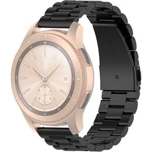 For Xiaomi MI/Huawei Glory S1 Three Beads Stainless Steel Watch Wrist Strap 18mm(Black)