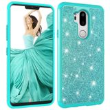 Glitter Powder Contrast Skin Shockproof Silicone + PC Protective Case for LG G7 ThinQ / G7 (Green)