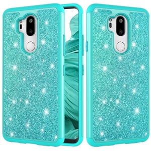 Glitter Powder Contrast Skin Shockproof Silicone + PC Protective Case for LG G7 ThinQ / G7 (Green)