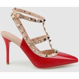 Puntige stiletto klinknagels ondiepe mond hoge hakken  schoenen maat: 42 (rood)