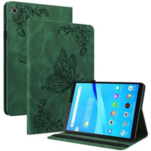For Lenovo Tab M8 HD / M8 FHD Butterfly Flower Embossed Leather Tablet Case(Green)