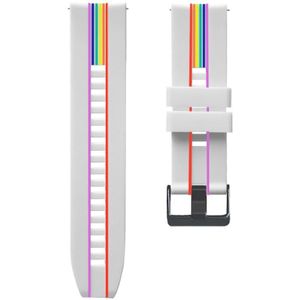 Voor Huawei Watch GT 2 Pro Rainbow Silicone Watchband (White)