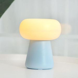 XYD-055 Cloud Mushroom USB Clock Night Light Sleep Timer Remote Control Bedside Lamp  Light color: Remote Control Type Blue