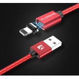 FLOVEME 1m 3A USB naar 8 Pin magnetische reliëf huisdier snel opladen & datakabel voor iPhone XR / iPhone XS MAX / iPhone X & XS / iPhone 8 & 8 Plus / iPhone 7 & 7 Plus / iPhone 6 & 6s & 6 & 6s Plus / iPad(Red)