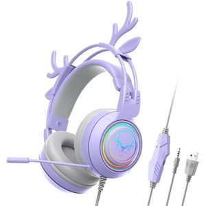 SOYTO SY-G25 Antlers RGB HD Microfoon 3D Space Sound Wired Gaming Headset