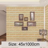 Creative 3D Gold Brick Stone Brick Decoration Wallpaper Stickers Bedroom Living Room Wall Waterproof Wallpaper Roll  Size: 45 x 1000cm