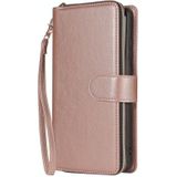 For Samsung Galaxy Note20 Zipper Wallet Bag Horizontal Flip PU Leather Case with Holder & 9 Card Slots & Wallet & Lanyard & Photo Frame(Rose Gold)
