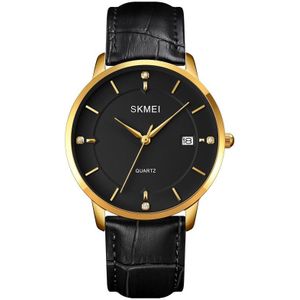 SKMEI 1801 Men Casual Calendar Quartz Watch(Gold and Black)