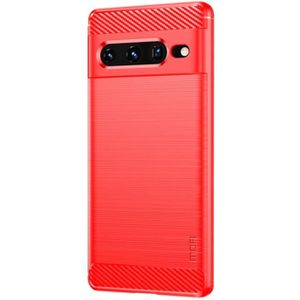 Voor Google Pixel 7 Pro 5G Mofi Gentles -serie geborstelde textuur Koolstofvezel TPU -telefoonhoesje