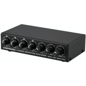 B054 4-kanaals microfoonmixer ondersteuning stereo-uitgang met reverb treble en bas aanpassing  USB 5V voeding  US Plug