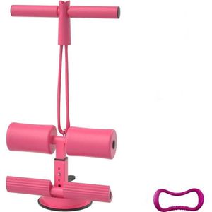 Suction-cup Abdominal Curler Sit-up Aid Household Waistcoat Line  Style:With Drawstring(Pink)