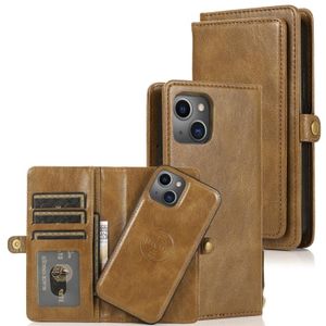 Sterke magnetische afneembare horizontale flip lederen tas met kaartslots & portefeuille voor iphone 13