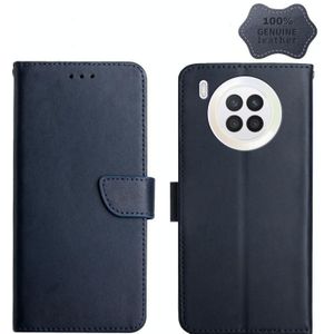 For Huawei Nova 8i/Honor 50 Lite Global Genuine Leather Fingerprint-proof Horizontal Flip Phone Case(Blue)