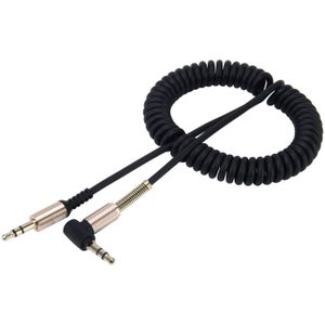 3.5mm 3-pole Male to Male Plug Audio AUX Retractable Coiled Cable  Length: 1.5m(Black)