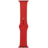 For Apple Watch Series 5 & 4 44mm / 3 & 2 & 1 42mm Silicone Watch Replacement Strap  Short Section (Female)(China Red)