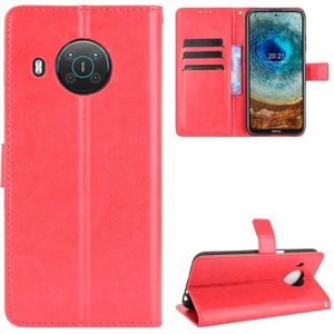 For Nokia X10 / X20 Crazy Horse Texture Horizontal Flip Leather Case with Holder & Card Slots & Lanyard(Red)