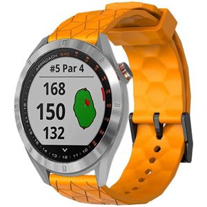 Voor Garmin Approach S40 20 mm voetbalpatroon effen kleur siliconen horlogeband