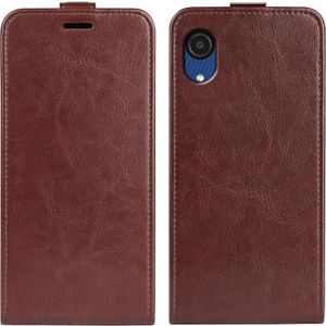 For Samsung Galaxy A03 Core R64 Texture Vertical Flip Leather Case(Brown)