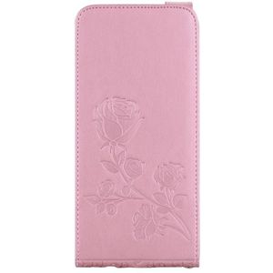 For Galaxy S8 + / G955 Roses Pressed Flowers Pattern Vertical Flip Leather Case with Card Slot & Lanyard(Pink)