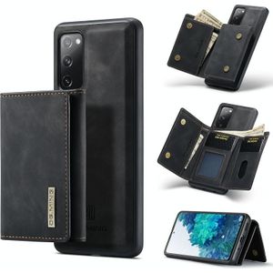 For Samsung Galaxy S20 FE DG.MING M1 Series 3-Fold Multi Card Wallet + Magnetic Back Cover Shockproof Case with Holder Function(Black)