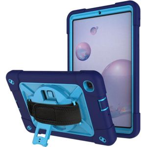Voor Samsung Galaxy Tab A 8.4 T307 Contrast Kleur Robot Silicone + PC Tablet Case (Marineblauw)