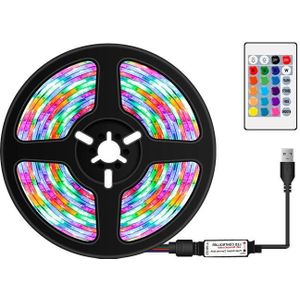 5m LED Light Strip 16 Color Remote Control RGB Light Belt USB Symphony Neon Decorative Soft Light Bar(Waterproof )