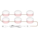 6 LEDs Cosmetic Room Bathroom Mirror Front Light USB Three-Color Dimming Light