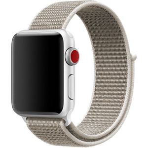Simple Fashion Nylon Watch Strap for Apple Watch Series 5 & 4 44mm / 3 & 2 & 1 42mm  with Magic Stick(Light Grey)