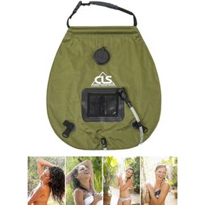 Outdoor Bathing Bag Self-driving Camping Solar Hot Water Bottle 20L Water Storage Bag(Army Green)