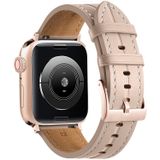 Gecanneleerde lederen band voor Apple Watch Series 8 & 7 41 mm / SE 2 & 6 & SE & 5 & 4 40 mm / 3 & 2 & 1 38 mm