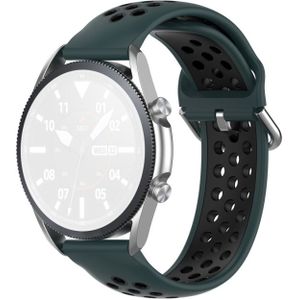 For Galaxy Watch 3 45mm Silicone Sports Two-tone Strap  Size: 22mm(Olive Green Black)