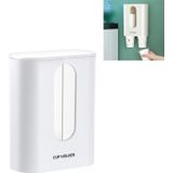 Household Punch-free Wall-mounted Disposable Paper Cup Taker Automatic Water Cup Holder Dispenser(Binocular White)