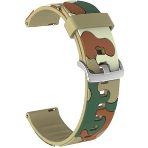 20mm For Fossil Hybrid Smartwatch HR Camouflage Silicone Replacement Wrist Strap Watchband with Silver Buckle(7)