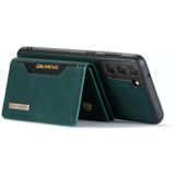 For Samsung Galaxy S21 FE DG.MING M2 Series 3-Fold Multi Card Bag + Magnetic Back Cover Shockproof Case with Wallet & Holder Function(Green)
