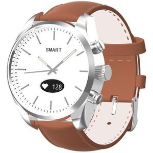 T4W 0.49 inch OLED Screen 30m Waterproof Smart Quartz Watch  Support Sleep Monitor / Heart Rate Monitor / Blood Pressure Monitor  Style: Leather Strap(Brown)