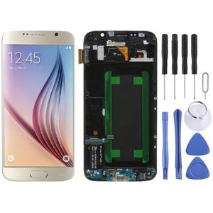 Originele Lcd-scherm en Digitizer Volledige Montage met Frame Voor Samsung Galaxy S6 SM-G920F (Goud)