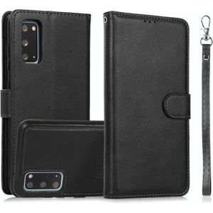 For Samsung Galaxy S20+ Calf Texture 2 in 1 Detachable Magnetic Back Cover Horizontal Flip Leather Case with Holder & Card Slots & Wallet & Photo Frame(Black)