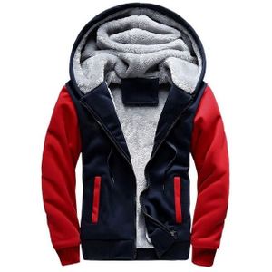 Winter Parka Men Plus Velvet Warm Windproof Coats Large Size Hooded Jackets(Red)