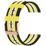 For FITBIT Versa Canvas Watch Strap(Black Yellow)