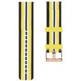 For FITBIT Versa Canvas Watch Strap(Black Yellow)