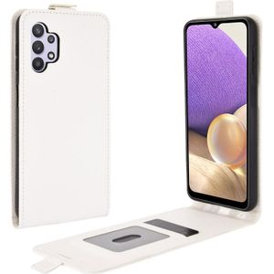 For Samsung Galaxy A32 5G R64 Texture Single Vertical Flip Leather Protective Case with Card Slots & Photo Frame(White)