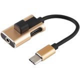 J-053 3A USB-C / Type-C to USB-C / Type-C 3.5mm Jack Charge Audio Adapter Cable(Gold)