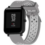 Double Colour Silicone Sport Wrist Strap for Xiaomi Huami Amazfit Bip Lite Version 20mm(Grey White)